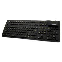 OEM - Accuratus WP127 Combo (USB/ PS2) Silicone Multimedia Keyboard with Hivis Key Legends (Black)