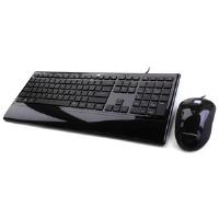 Accuratus Image Multimedia Full Size Keyboard with Black Keys and Matching Image Mouse (Gloss Black)