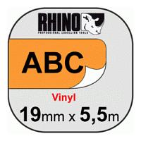 Dymo (19mm) Vinyl Tape (Black on Orange) for Dymo Rhino 1000, 3000, 4200, 5000, 5200, 6000 and ILP-219 Label Printers