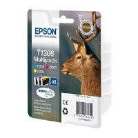 Epson T1306 3 Colour Multipack Ink Cartridges Cyan, Magenta, Yellow (Retail Packed, Untagged) for Stylus Office BX320FW/ BX525WD/ BX625FWD/ SX525WD/ SX620FW